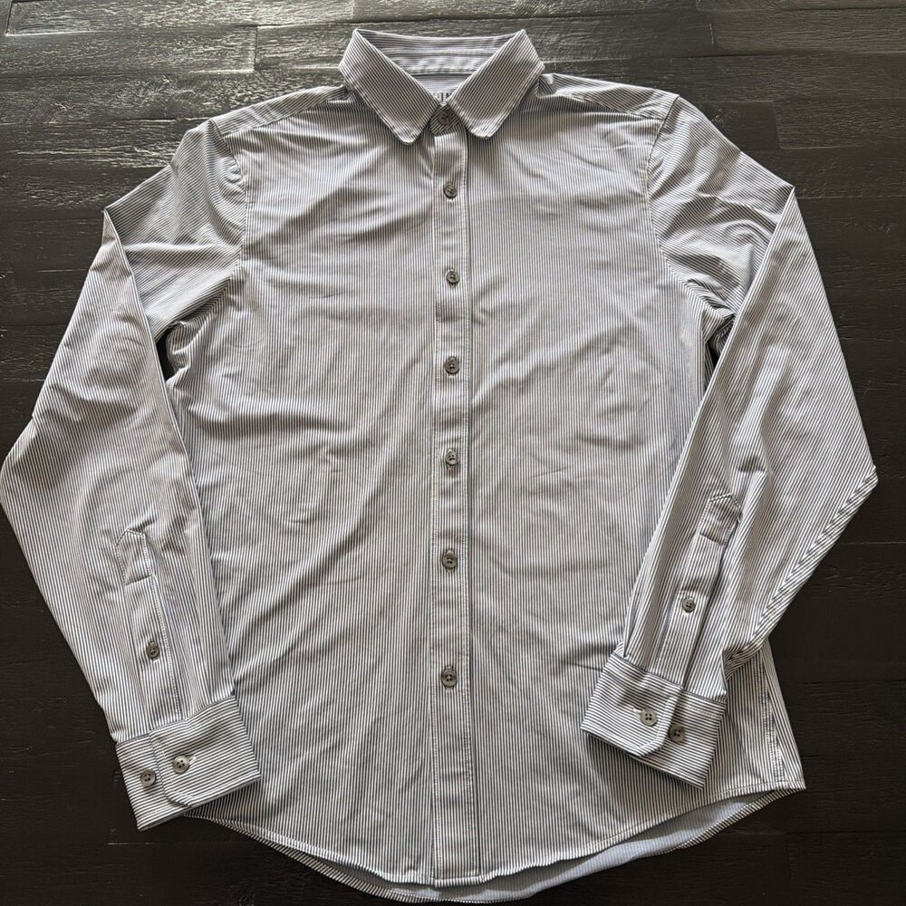 Rhone Commuter Shirt Men S Pinstripe Performance Slim Fit Golf Preppy Old Money